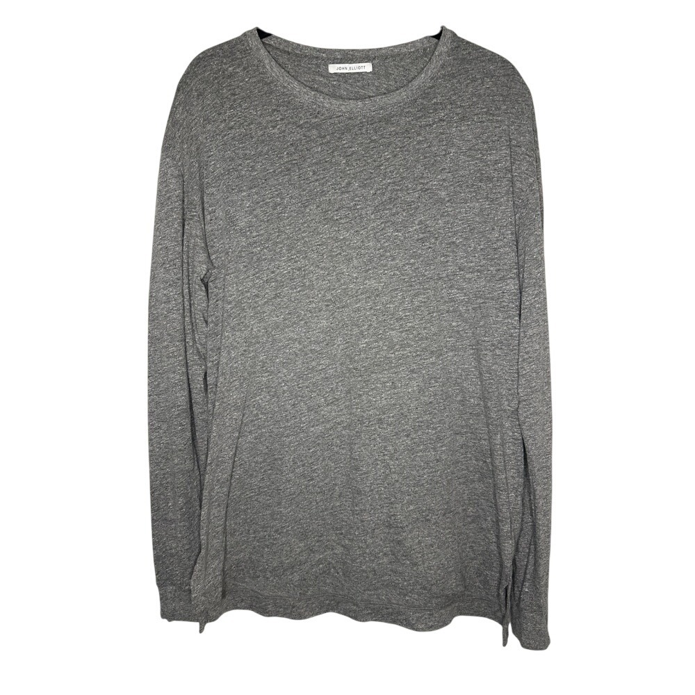 John Elliott Gray Long Sleeve Crewneck T-Shirt Men's Casual Everyday L